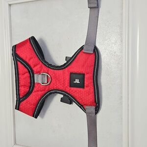 London Fog Red Dog Harness with Black Trim Size Medium